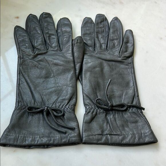 Vintage elegant gray Leather Gloves small - Picture 1 of 6
